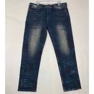 Sean John Jeans‎ Mens Size 40X34 Blue Dark Wash Athlete Tapered  Stretch Comfort